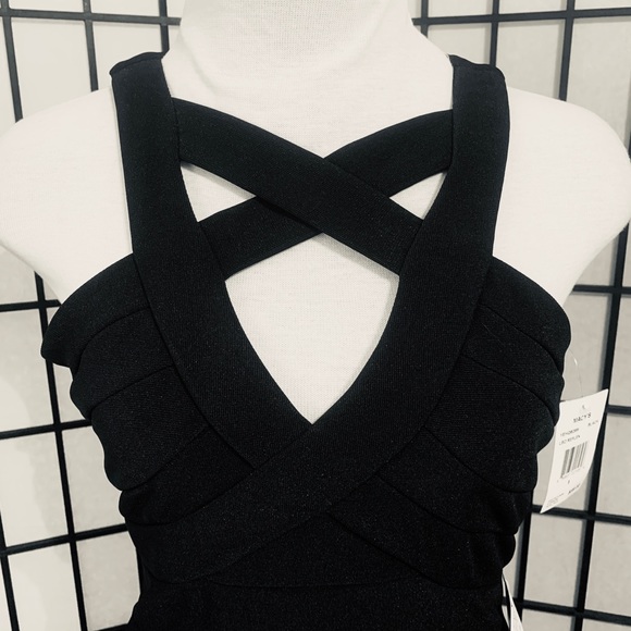 NWT Black Fitted Mini Dress Size 1 - Picture 3 of 8